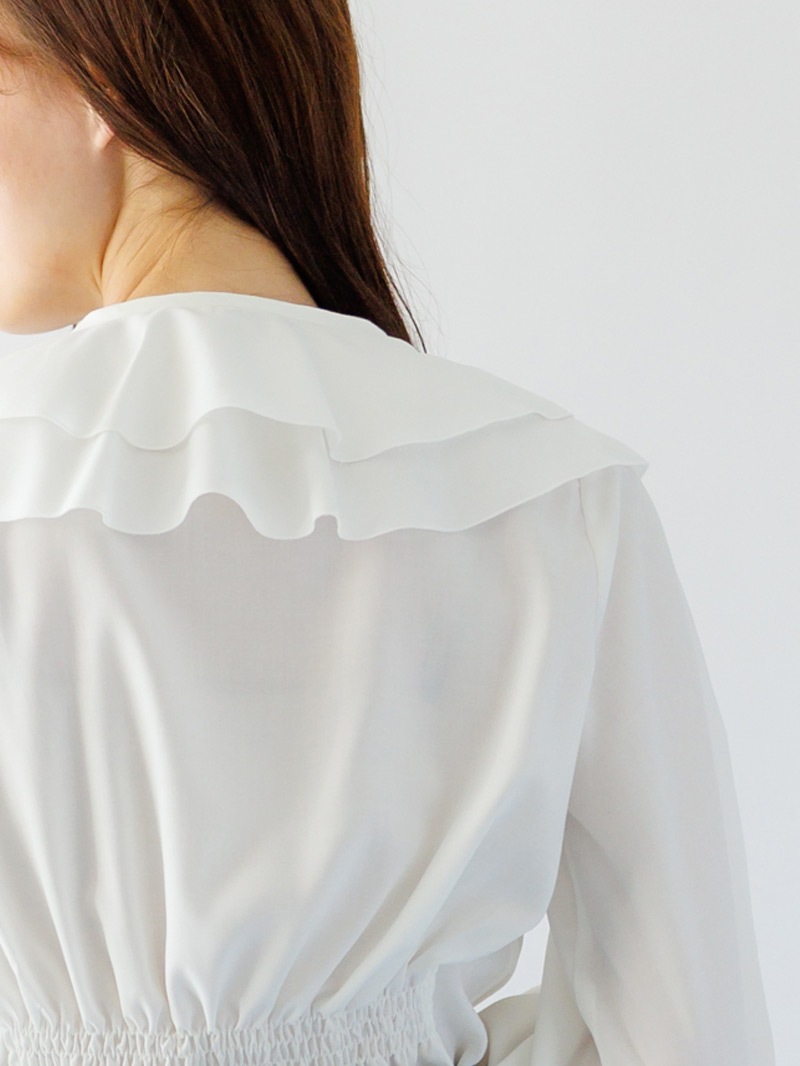 【4,500円均一】ビッグ衿リボンブラウス