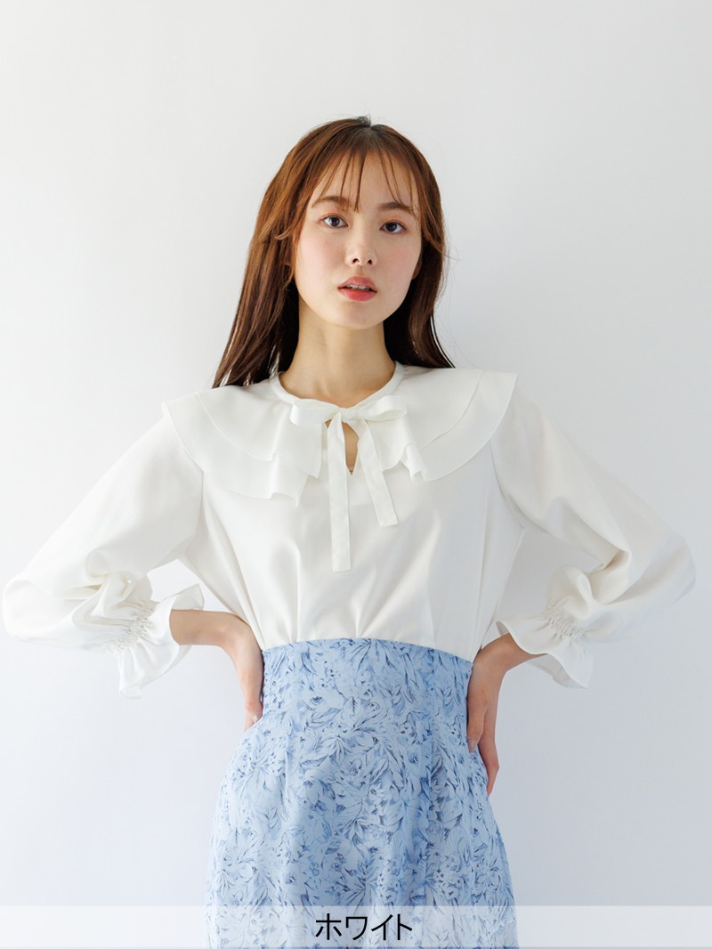 ef-de リボンブラウス15号　大きなサイズ 50%OFF】ビッグ衿リボンブラウス｜KarLParkLane Style ONLINE SHOP