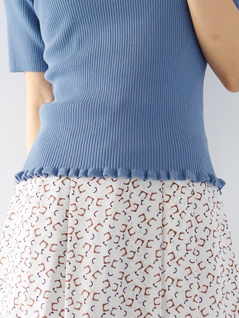 【SUMMER SALE】透かし×シャーリングニット
