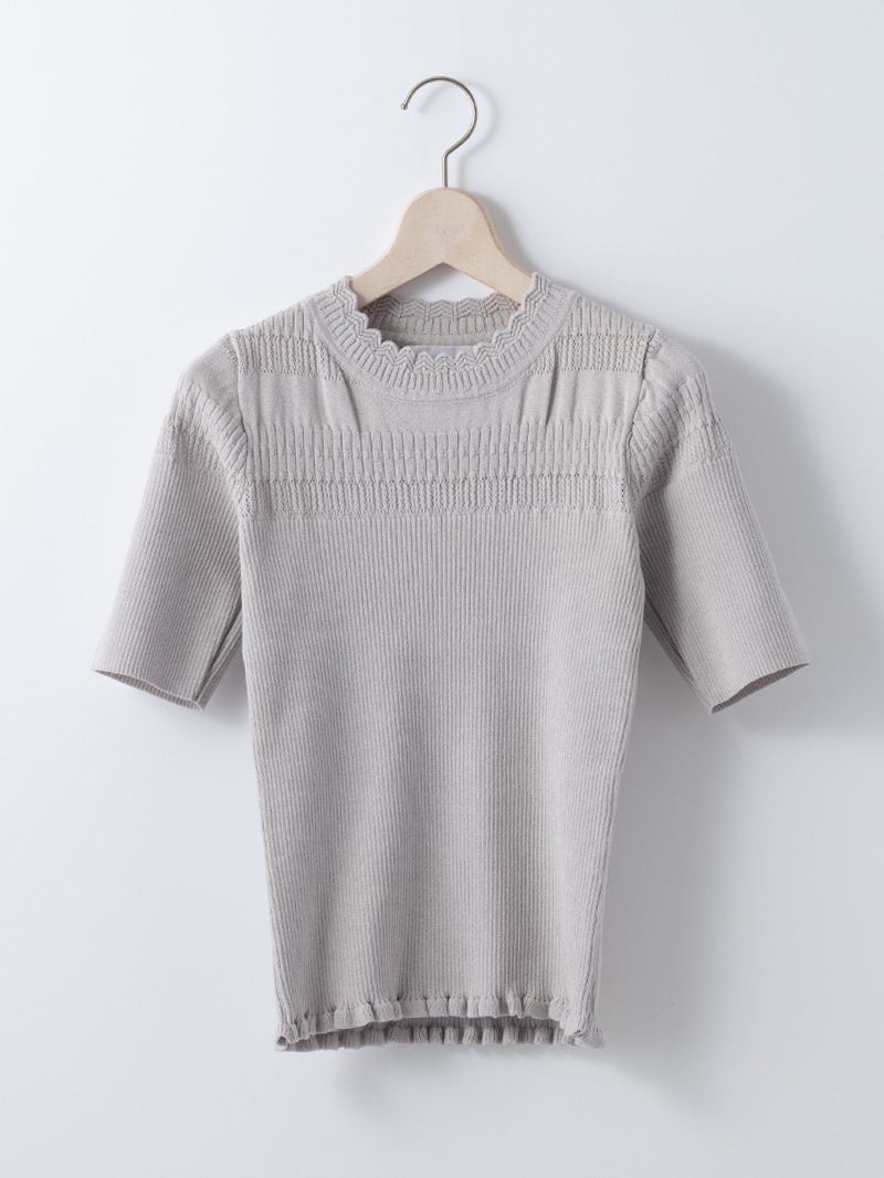 【SUMMER SALE】透かし×シャーリングニット
