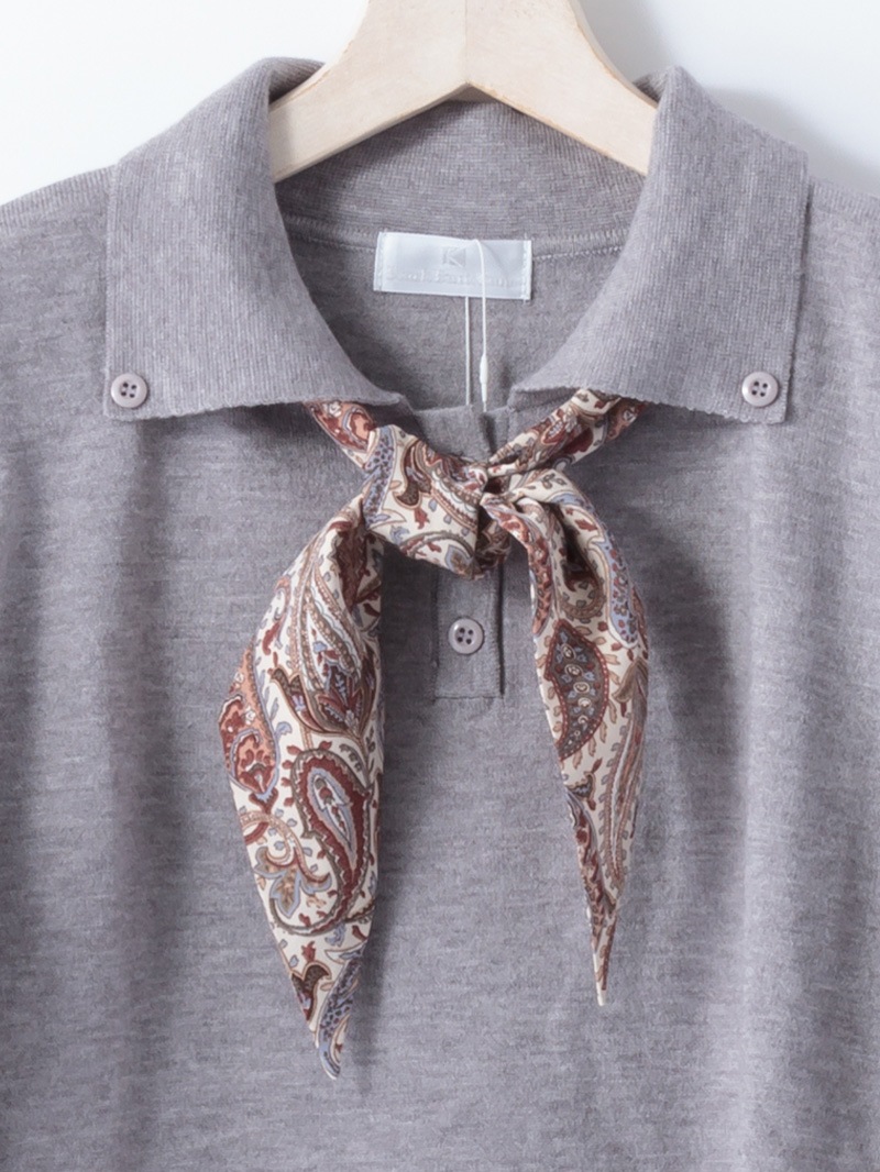 【30%OFF】スカーフ付ポロニット