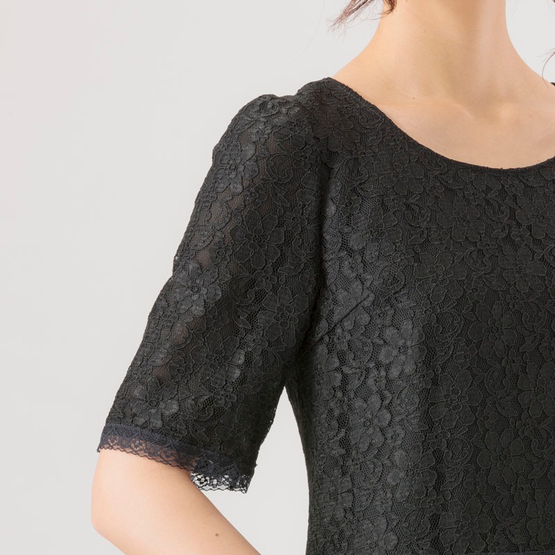 フレンチキス×レースストレートワンピ