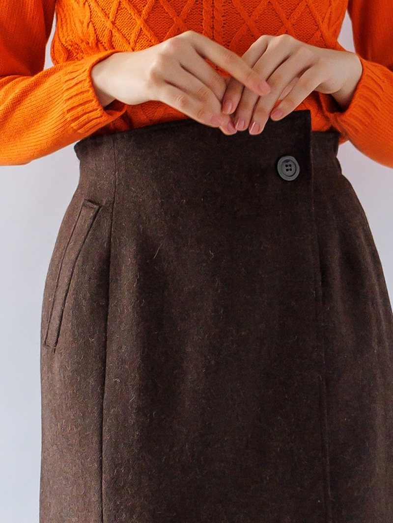 【30%OFF】ツィード巻き風ストレートスカート