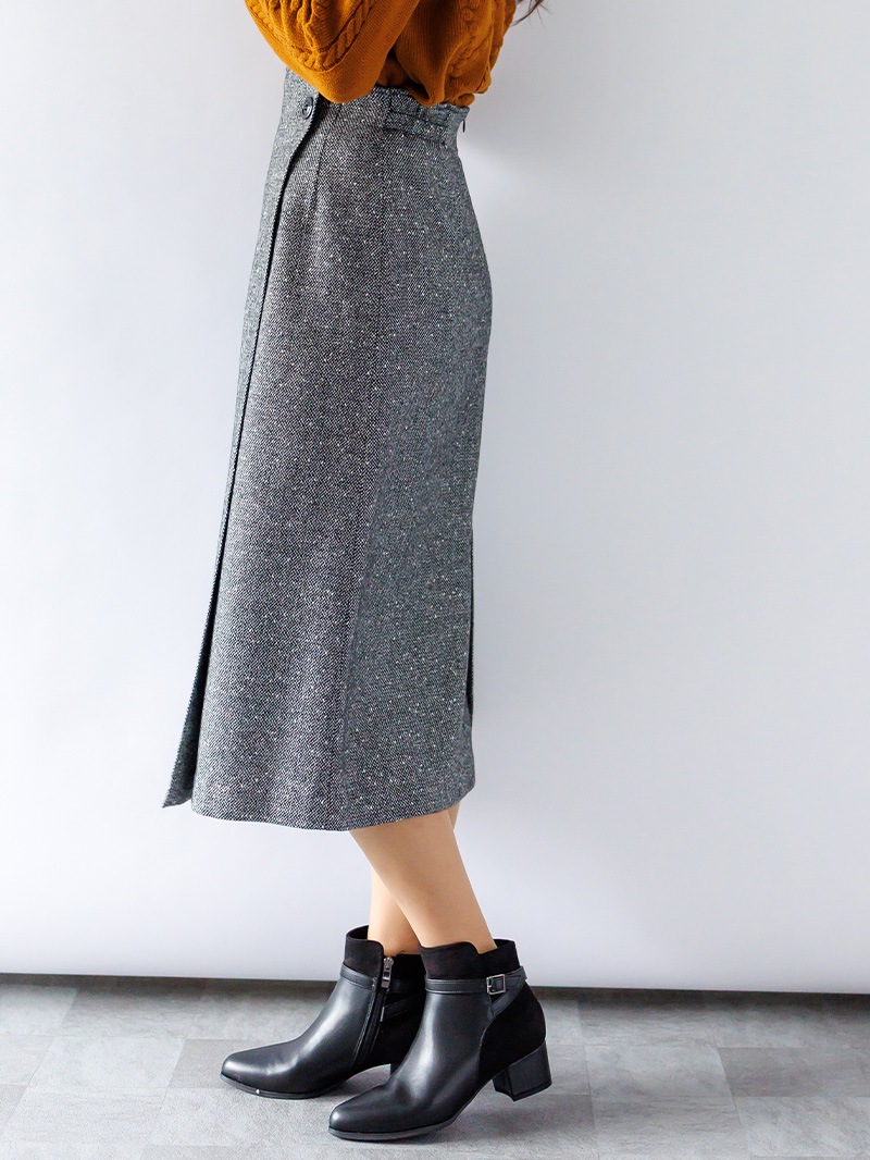 【30%OFF】ツィード巻き風ストレートスカート