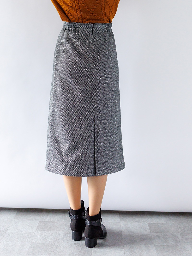 【30%OFF】ツィード巻き風ストレートスカート