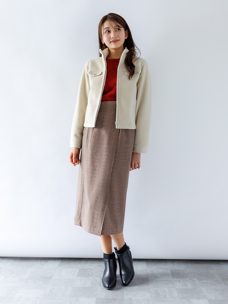 【30%OFF】ツィード巻き風ストレートスカート