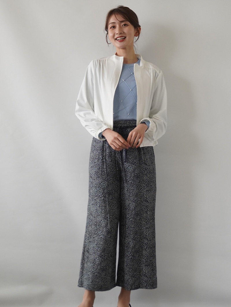 【20%OFF】ウエストゴムプリント太身パンツ