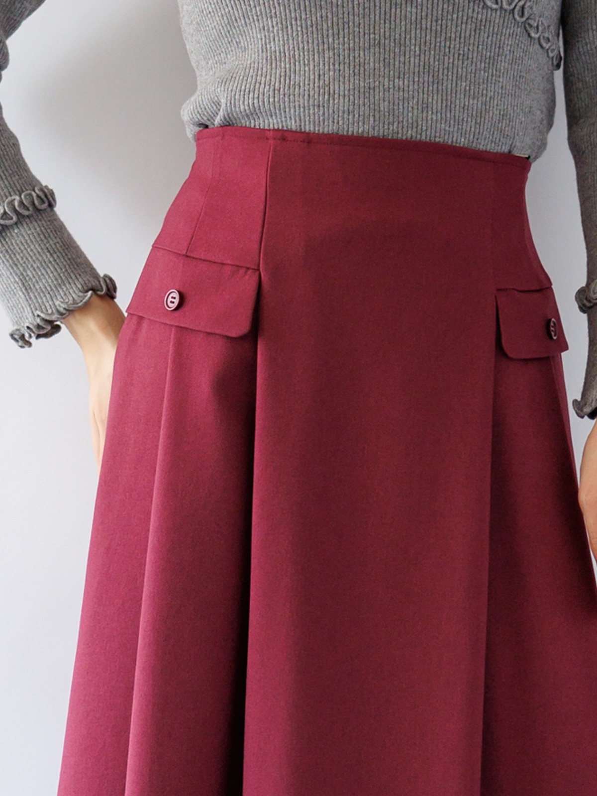 【50%OFF】無地タックスカート