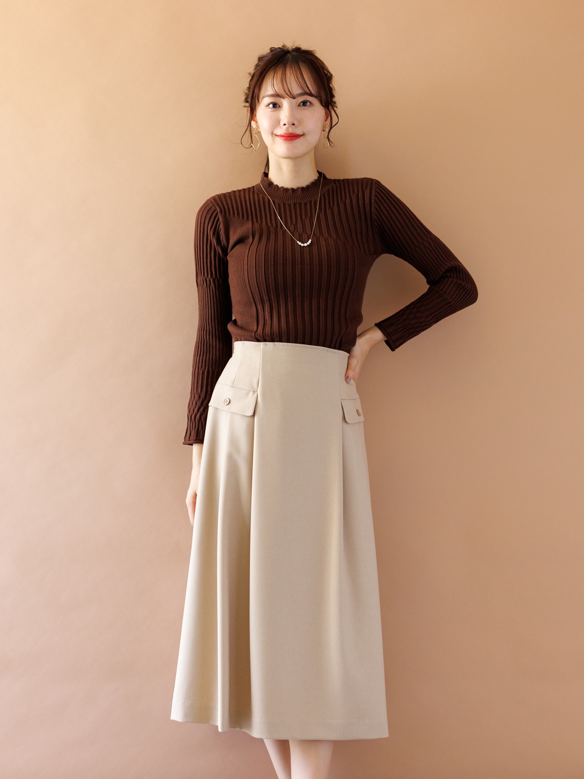 ReLondonタックスカート 45Rイングランドフラノのタックスカート: WOMEN｜45R