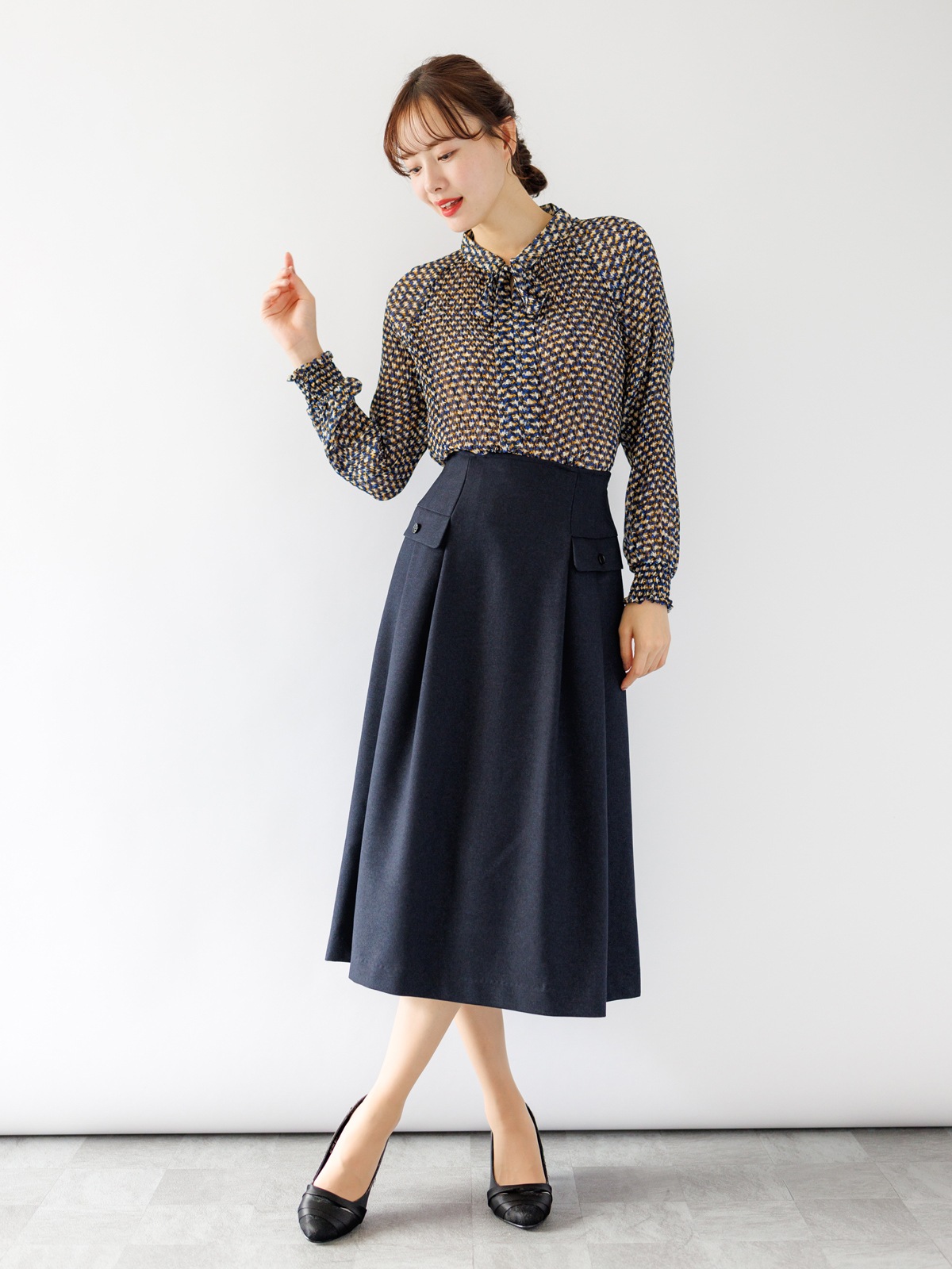 【50%OFF】無地タックスカート