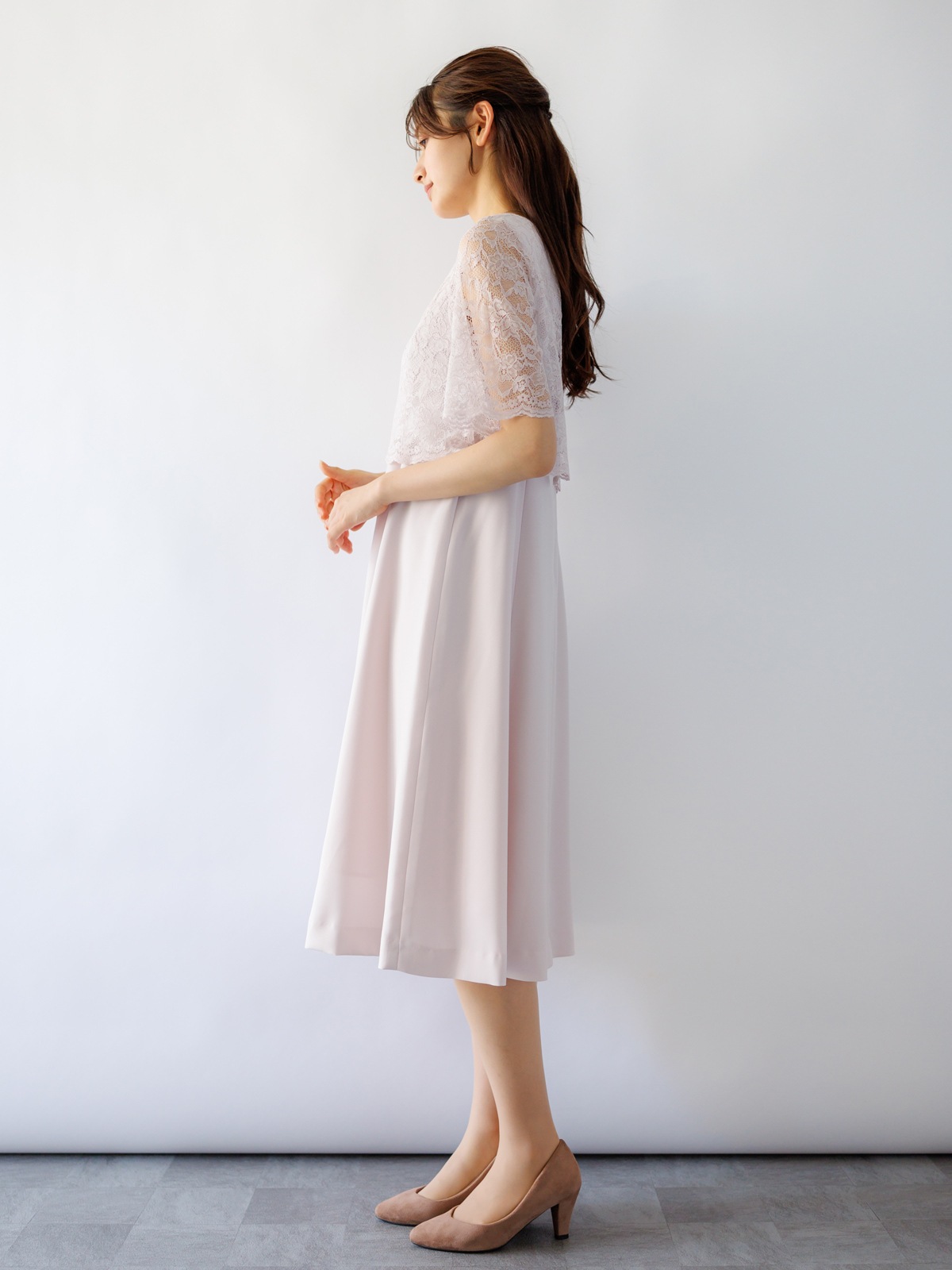 ノーベルバックサテンGZレースボレロ付105丈ワンピース