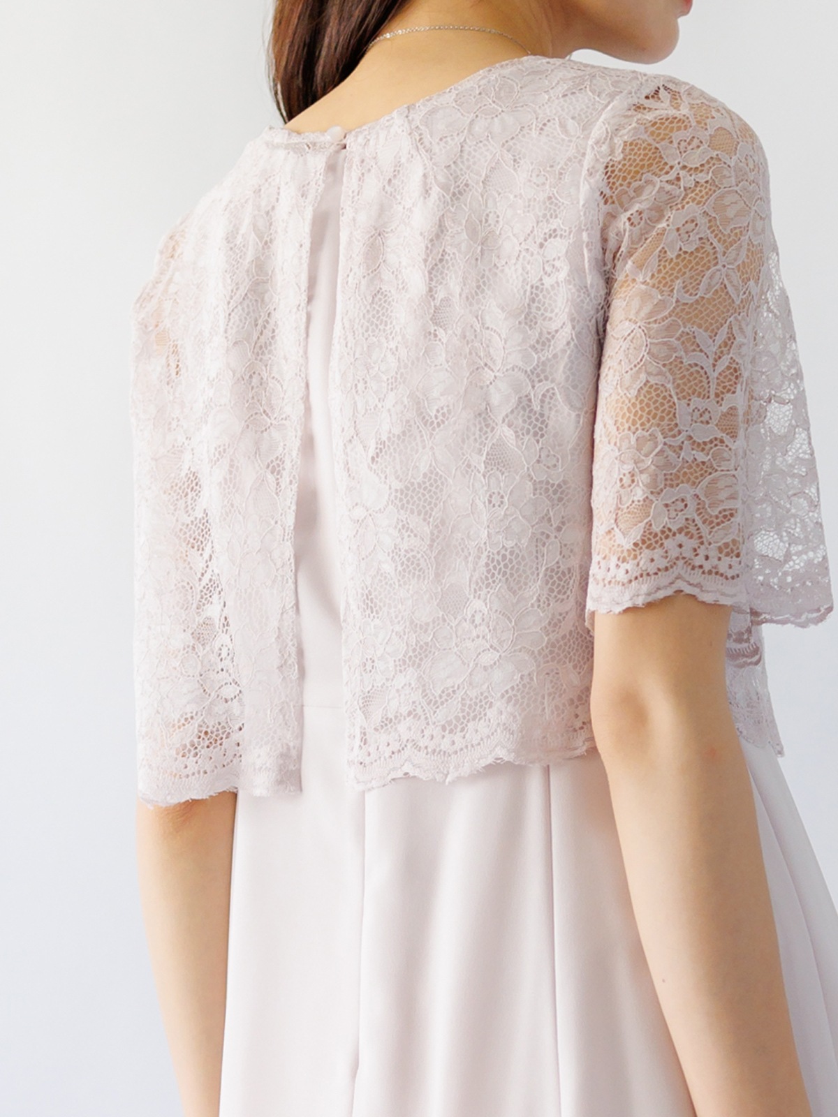 ノーベルバックサテンGZレースボレロ付105丈ワンピース