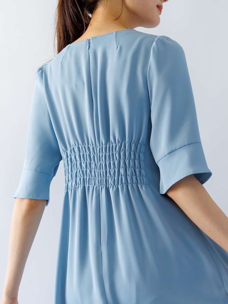 ダブルクロス 後シャーリングワンピース