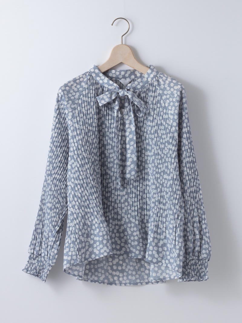 ボウタイブラウス 24AW：華紺│胸が大きな女性のための