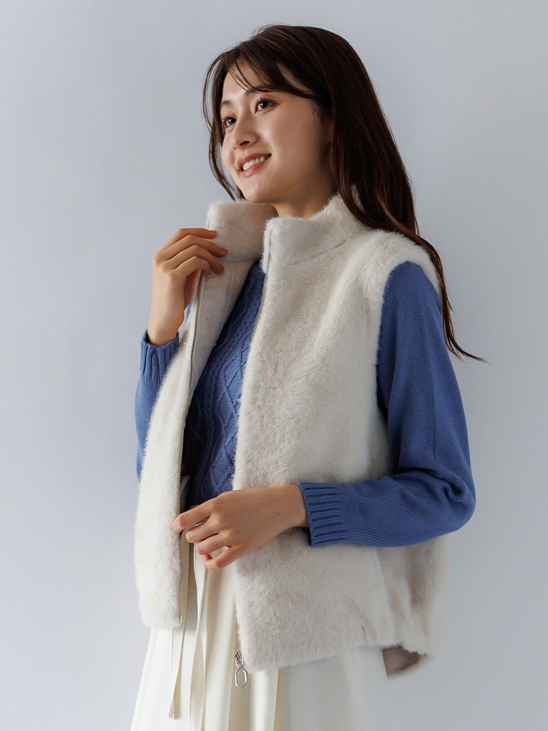 【50%OFF】エコファー ジレ