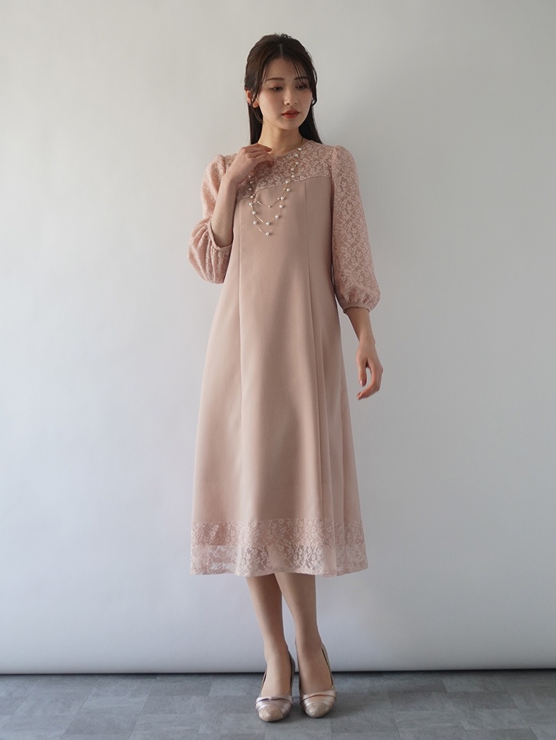 ドライポプリン レース切替ワンピース