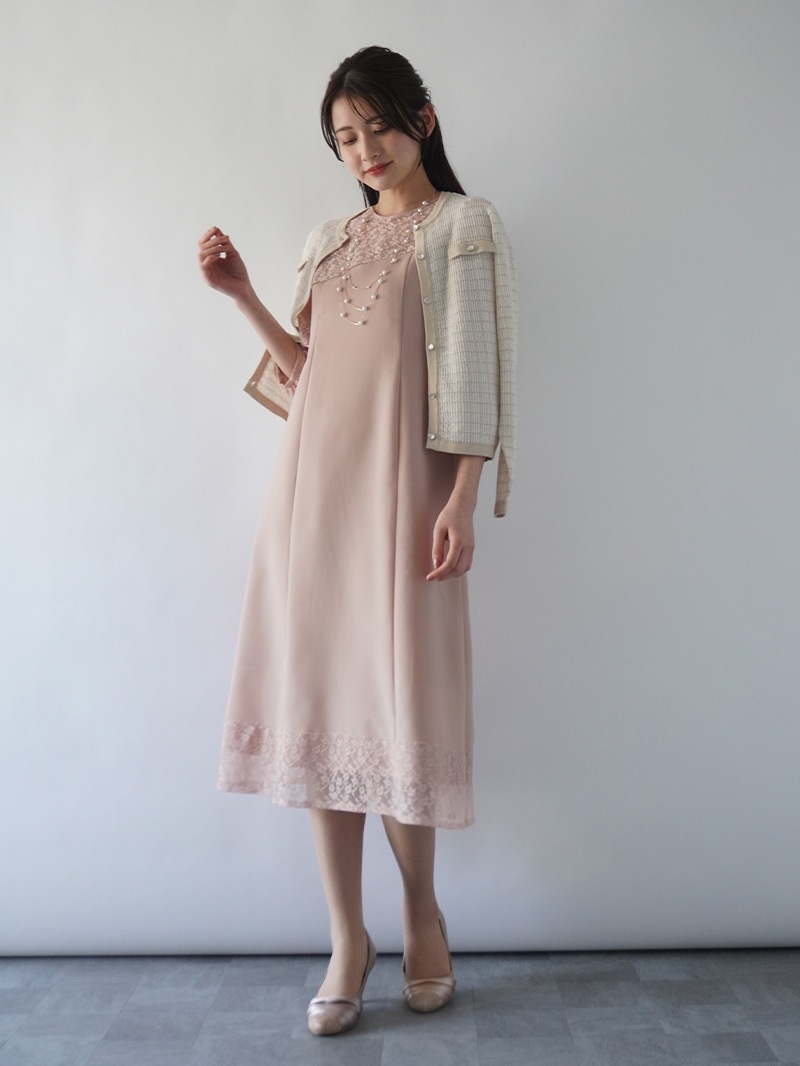 ドライポプリン レース切替ワンピース