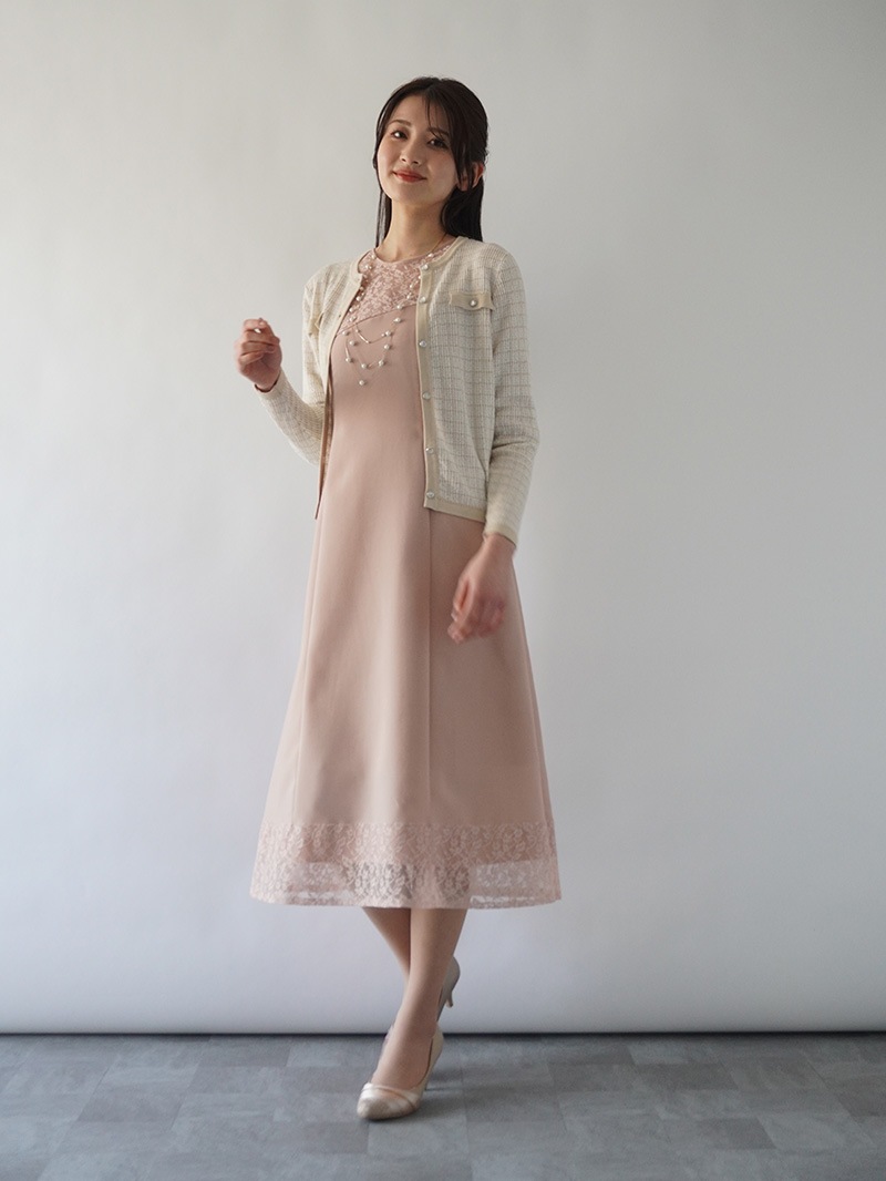 ドライポプリン レース切替ワンピース