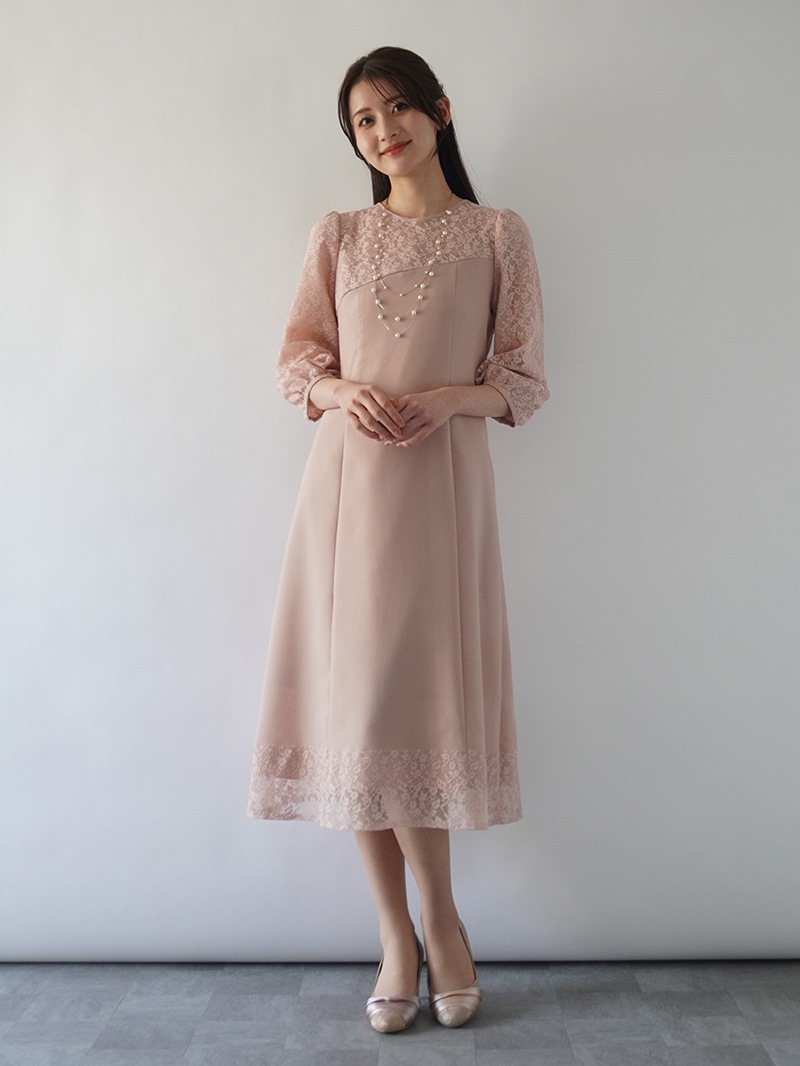 ドライポプリン レース切替ワンピース