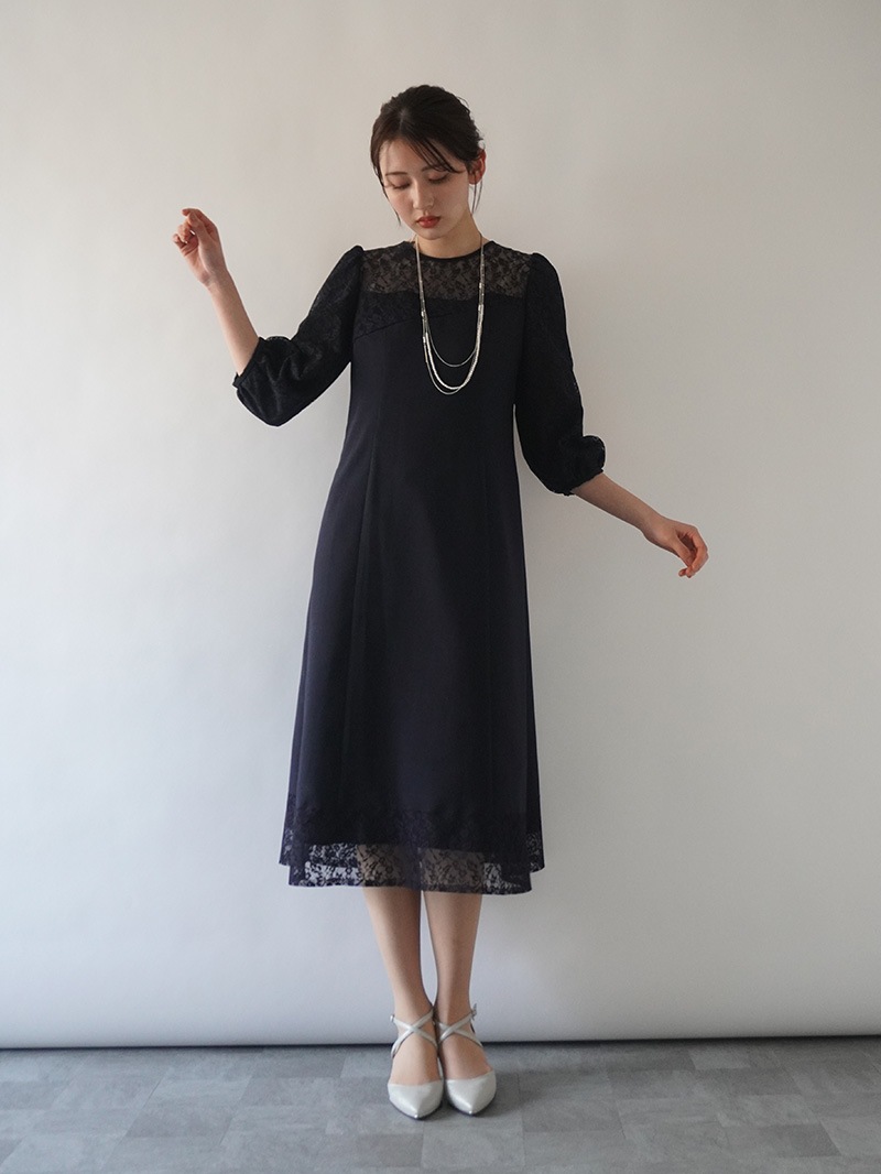 ドライポプリン レース切替ワンピース