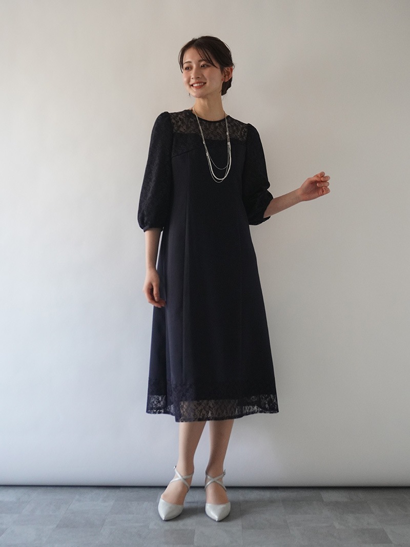 ドライポプリン レース切替ワンピース