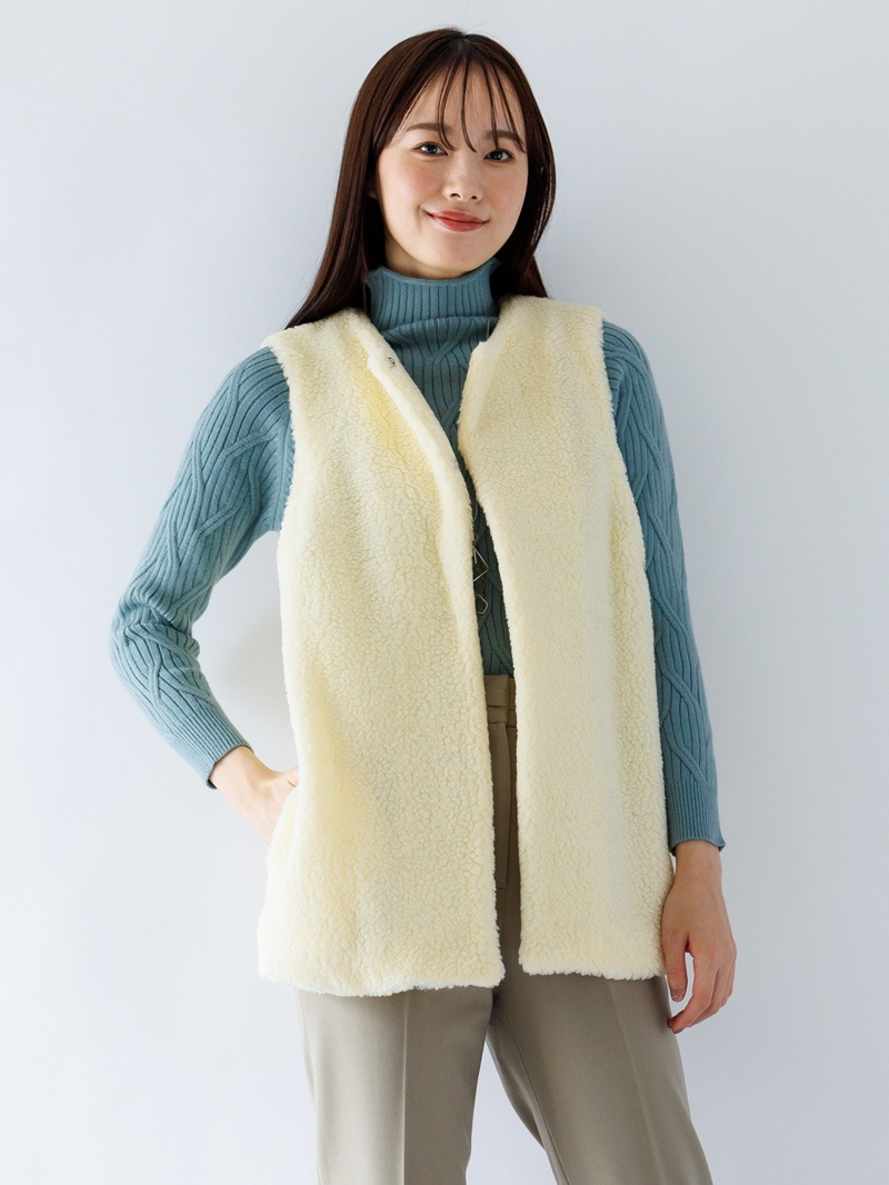 【60％OFF】ACNESボア ジレ