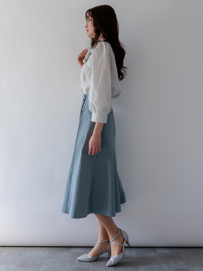 新品★Lig. リグドットのリボンブラウス ウォッシャブルローンストライプリボンブラウス｜KarLParkLane