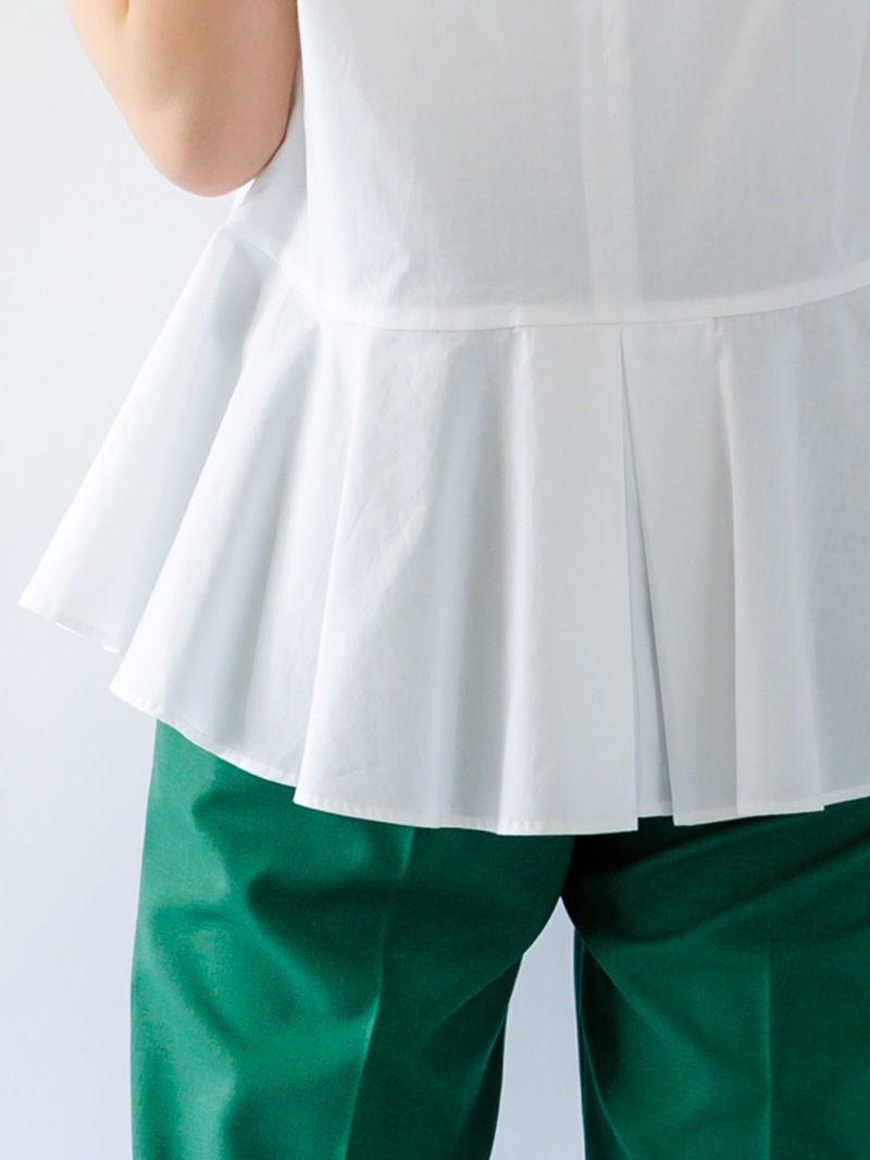 綿絹ローン 袖たてフリルブラウス