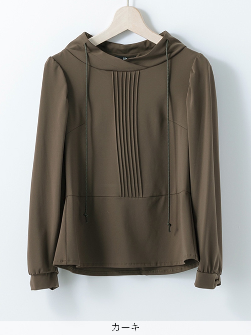 【50%OFF】マイクロアクアスーティングピンタックペプラムカットソー