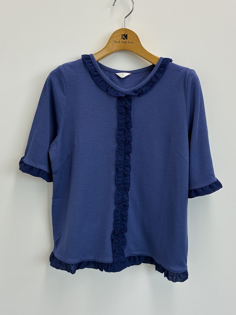 【20％OFF】フリル付半袖カットソー