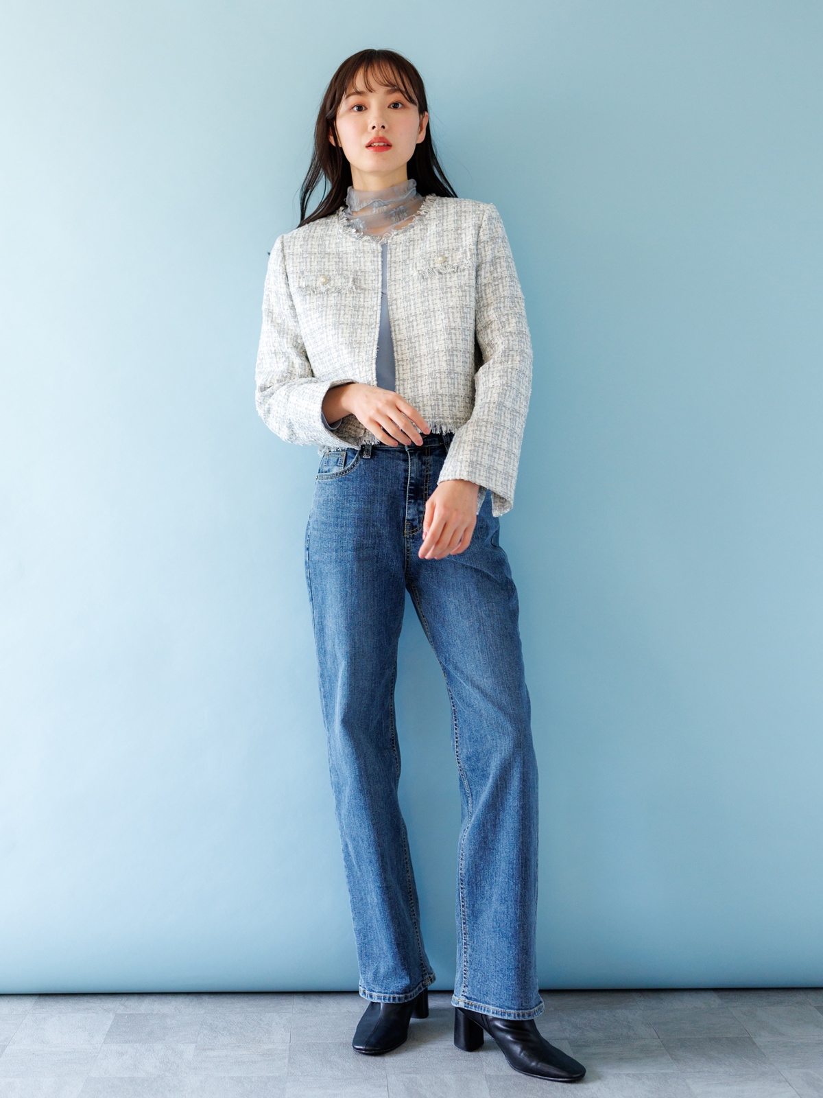 パルテノンフリンジノーカラージャケット＜女子アナアウター＞