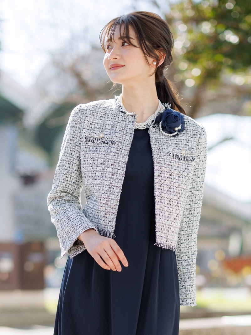 パルテノンフリンジノーカラージャケット＜女子アナアウター＞