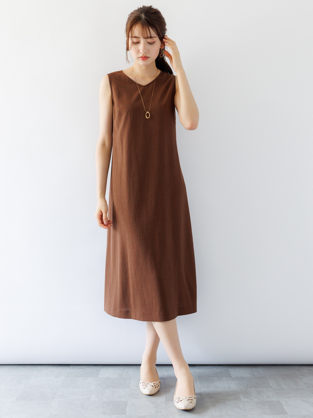 【70%OFF】ノースリAラインレースアップワンピース《大決算SALE》