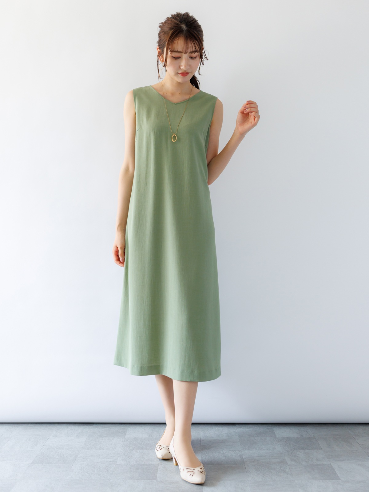 【70%OFF】ノースリAラインレースアップワンピース《大決算SALE》