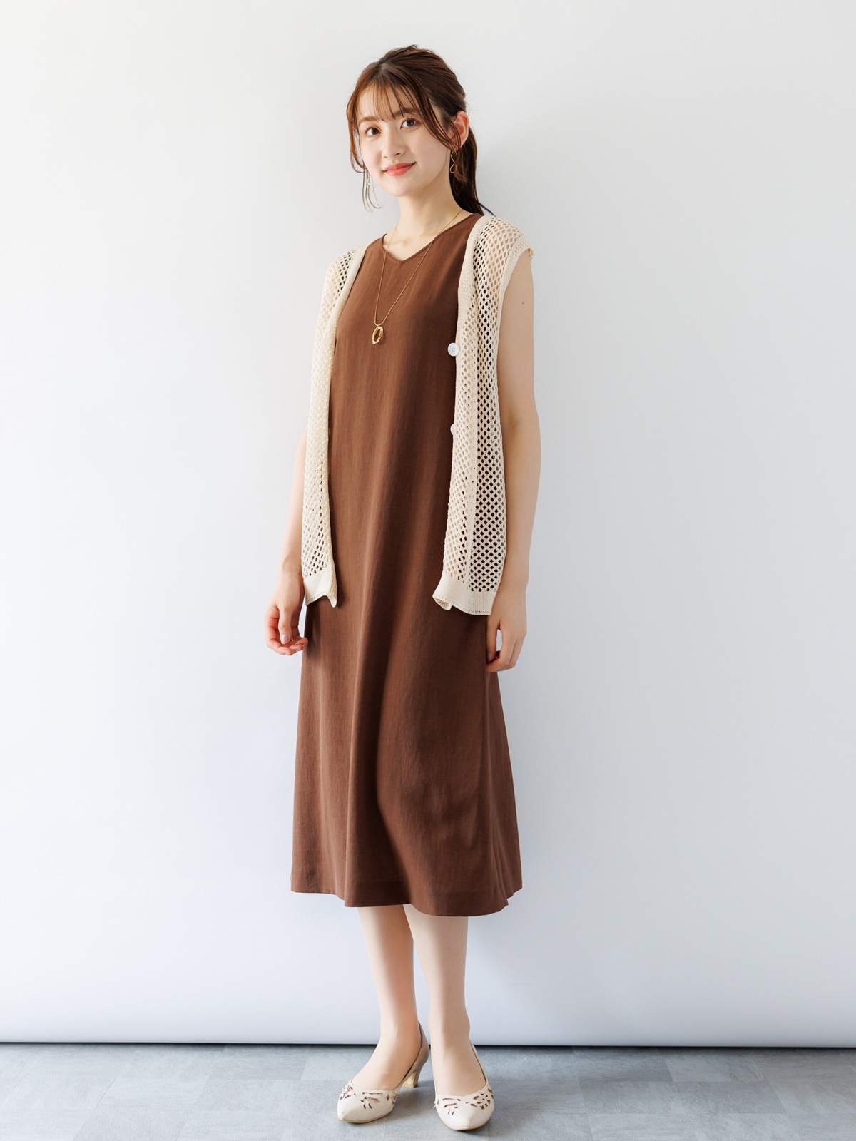【70%OFF】ノースリAラインレースアップワンピース《大決算SALE》