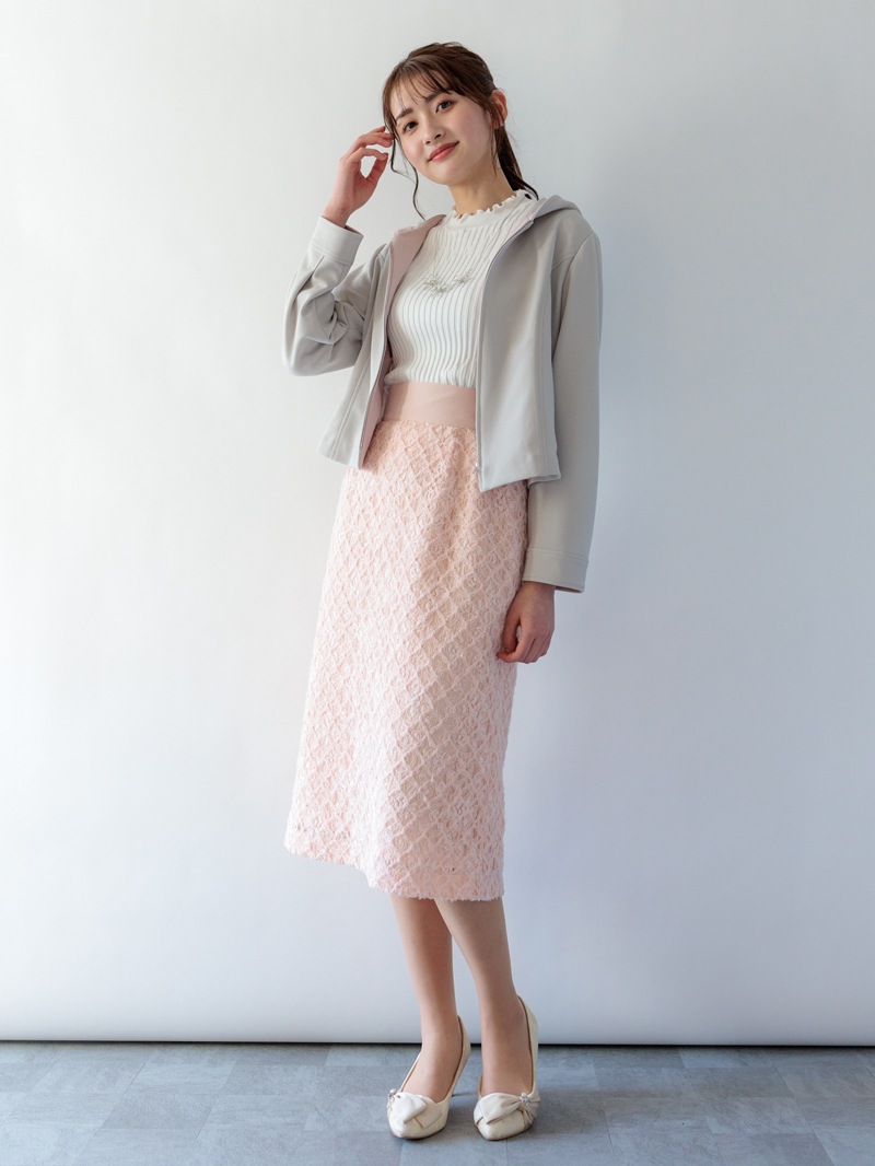 端メロー切替リブハイネックニット