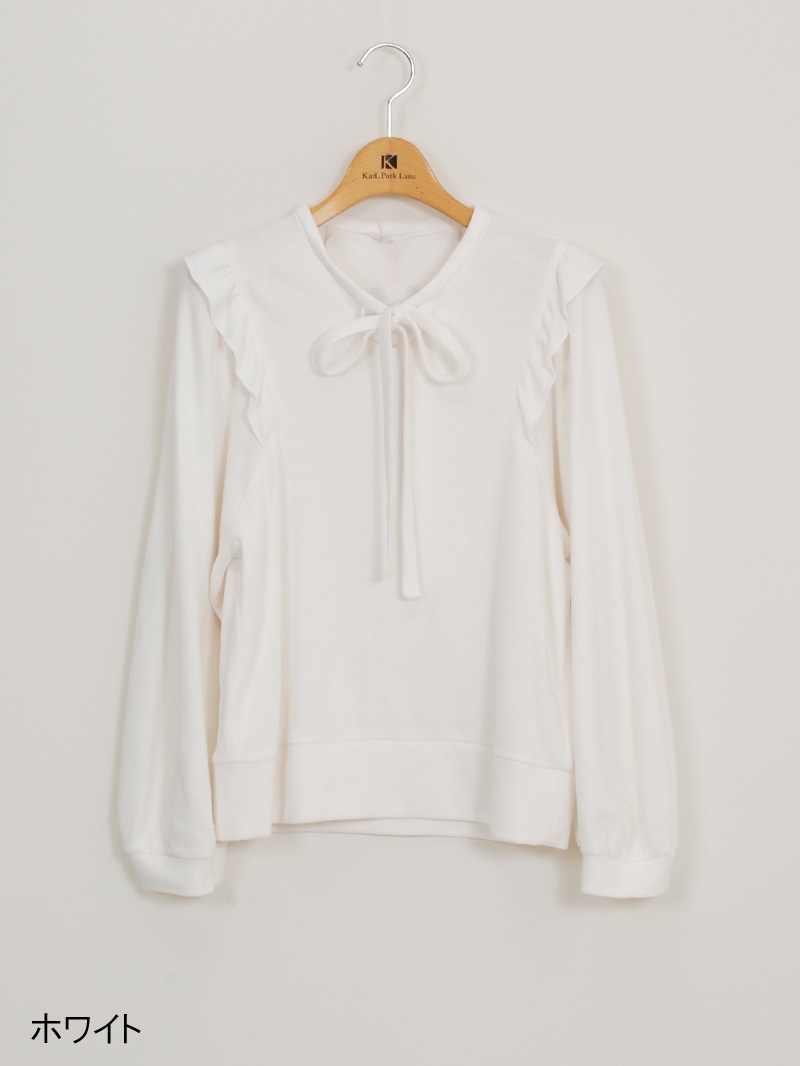 プレミアムウォームボウタイビッグスリーブカットソー＜アウトレット均一価格＞