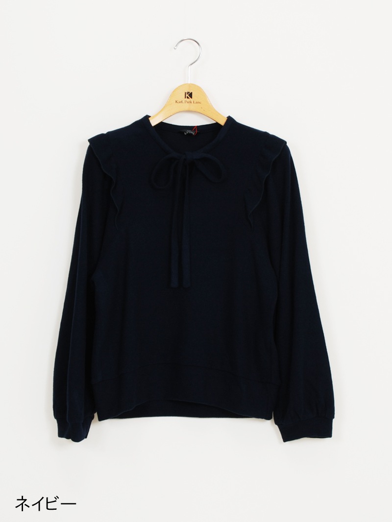 プレミアムウォームボウタイビッグスリーブカットソー＜アウトレット均一価格＞