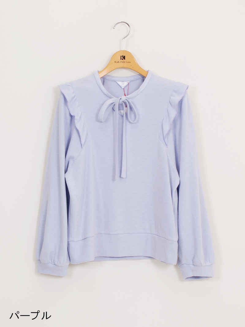 プレミアムウォームボウタイビッグスリーブカットソー＜アウトレット均一価格＞