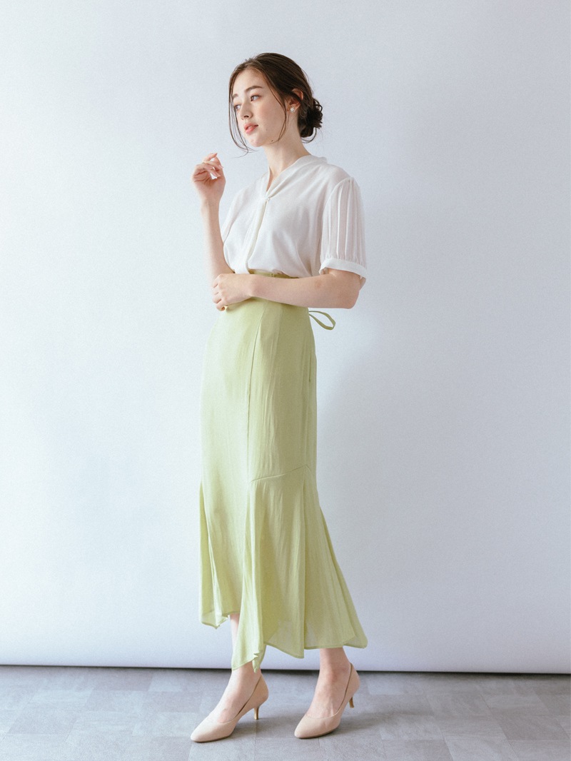 ジョーゼット後レースアップマーメイドスカート