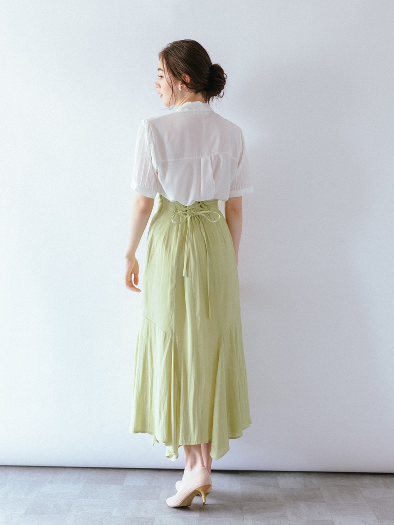 ジョーゼット後レースアップマーメイドスカート