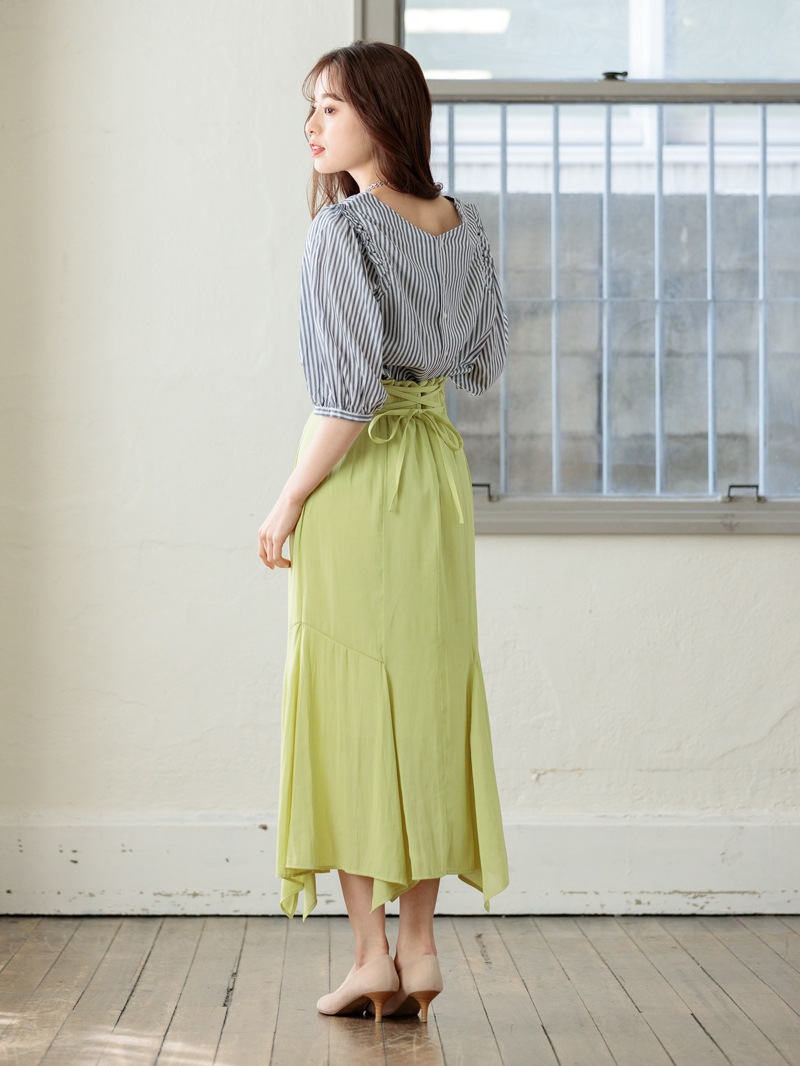 ジョーゼット後レースアップマーメイドスカート