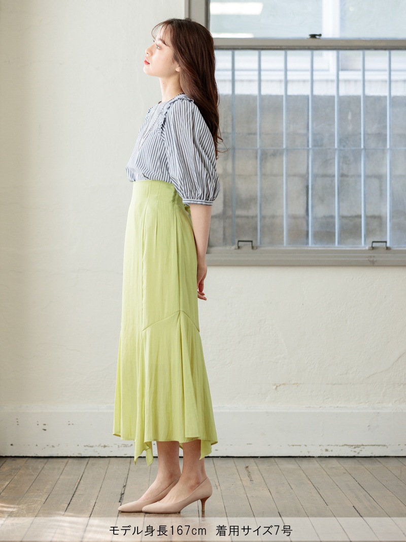 ジョーゼット後レースアップマーメイドスカート