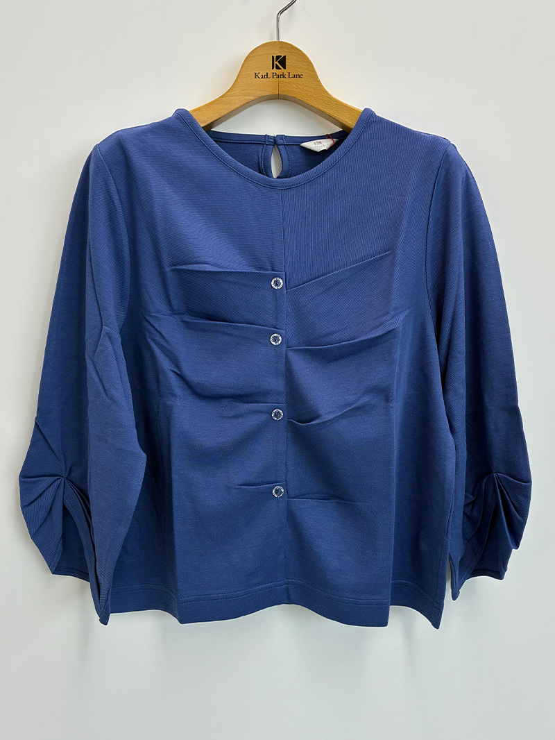 【20％OFF】フロントタック五分袖カットソー