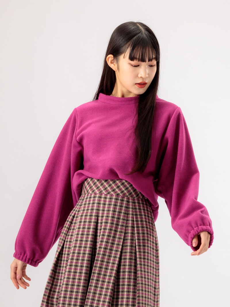 トスカーナフリース立衿ドルマン風カットソー<アウトレット均一価格>