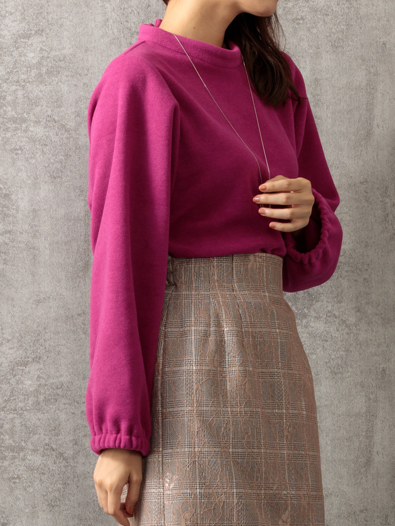 トスカーナフリース立衿ドルマン風カットソー<アウトレット均一価格>