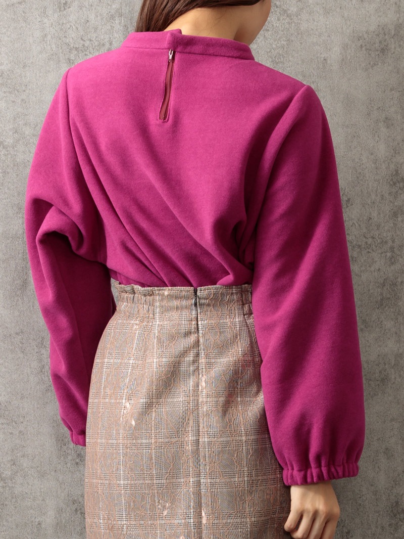 トスカーナフリース立衿ドルマン風カットソー<アウトレット均一価格>