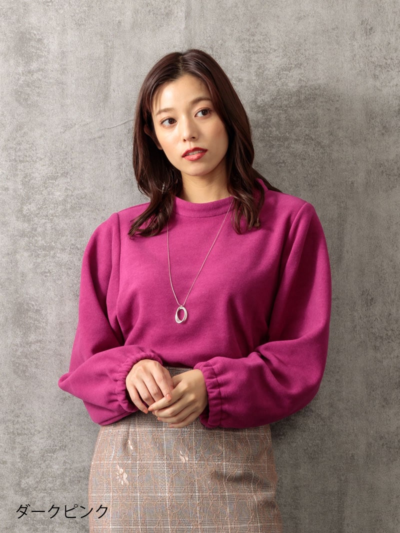 トスカーナフリース立衿ドルマン風カットソー<アウトレット均一価格>