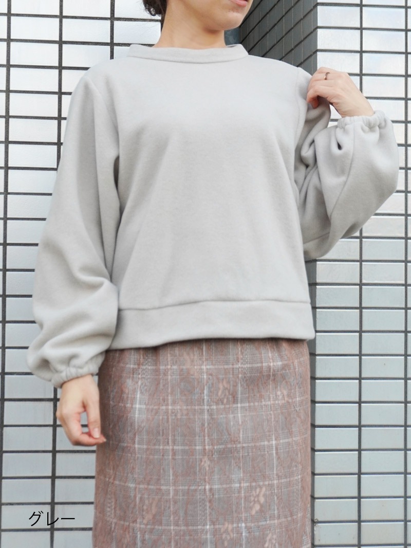 トスカーナフリース立衿ドルマン風カットソー<アウトレット均一価格>