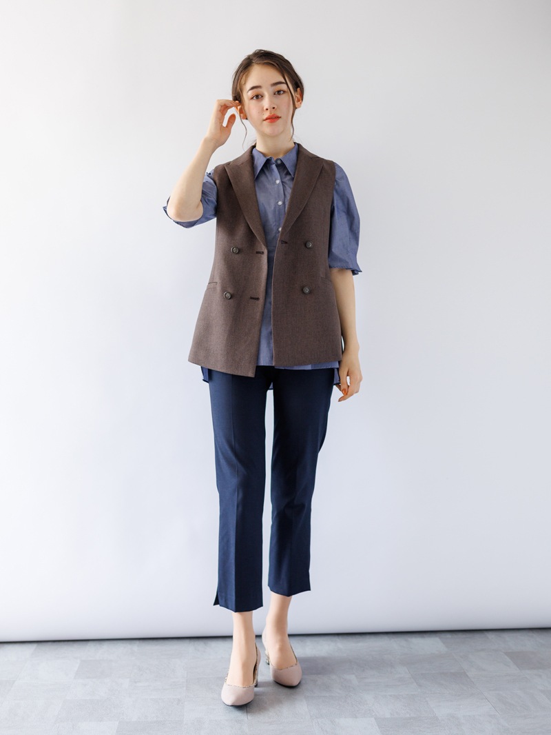 THEヘリンボーンウエストゴムセンタープレスパンツ｜KarLParkLane